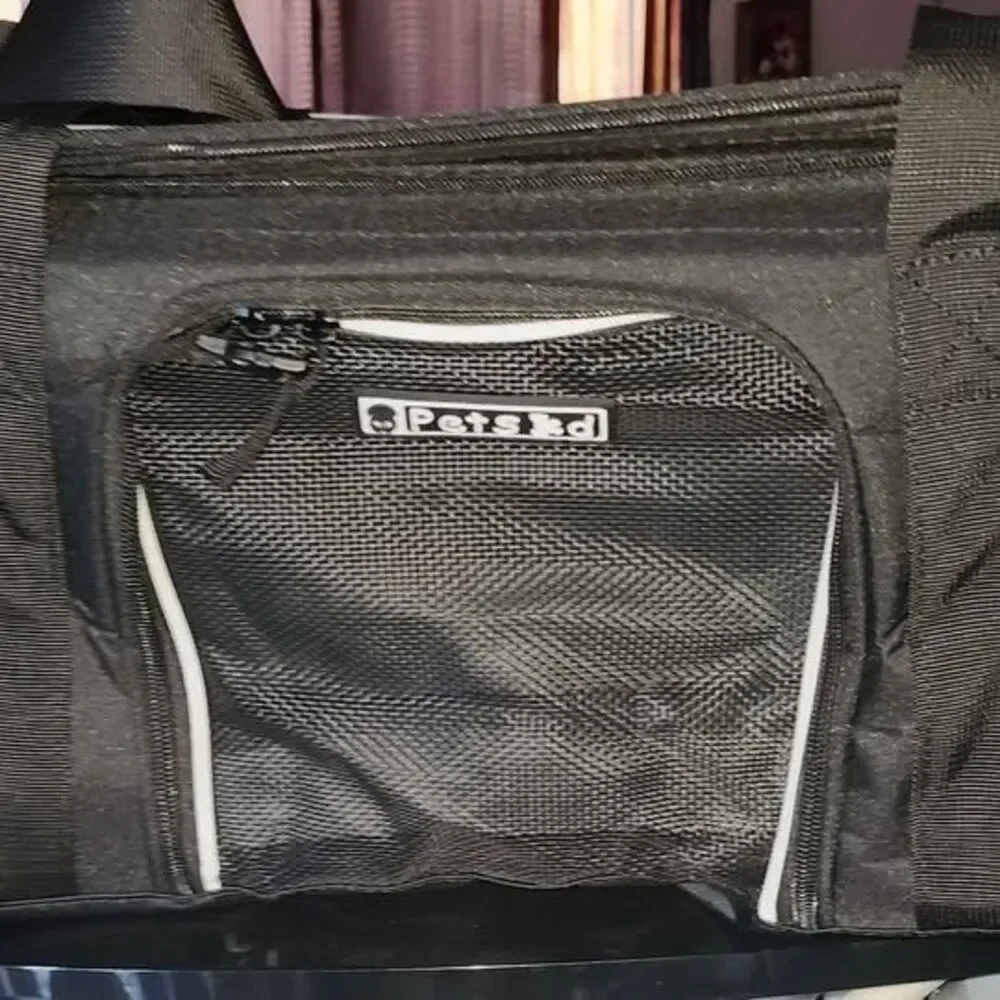 Black Portable Pet Carrier Bag with Pad